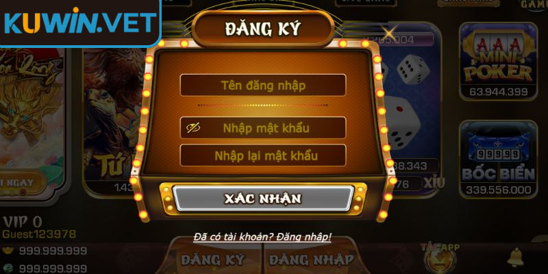 Lưu ý thông tin nhập phải hợp lệ